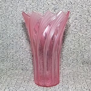 2/$15 Art Deco Flower Vase Pink Plastic